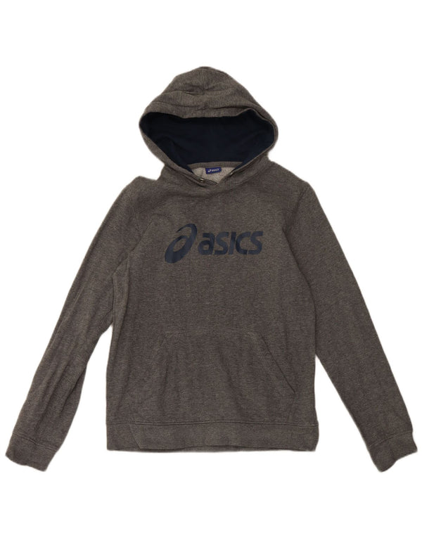 Asics Mens Graphic Hoodie Jumper Small Grey Cotton