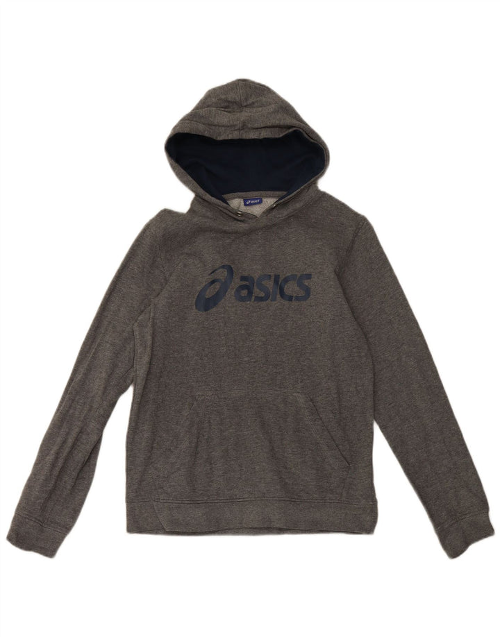 Asics Mens Graphic Hoodie Jumper Small Grey Cotton
