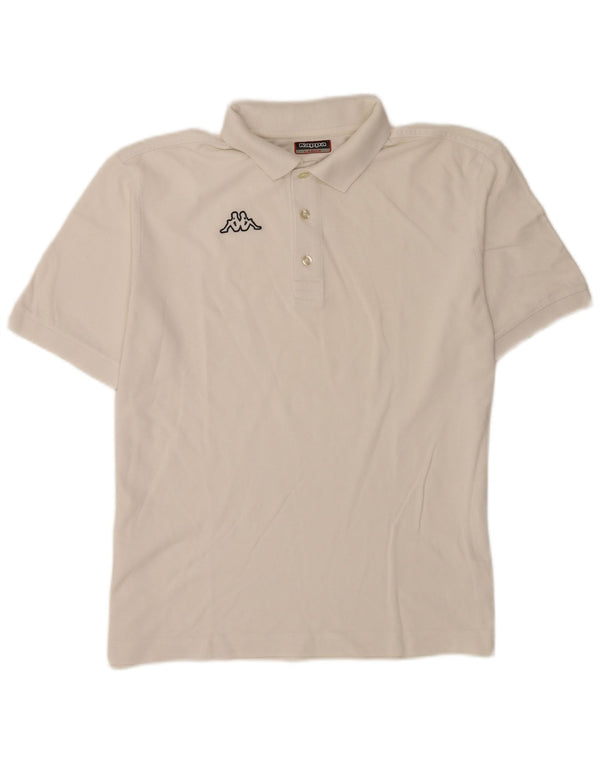 Kappa Mens Polo Shirt Large White Cotton