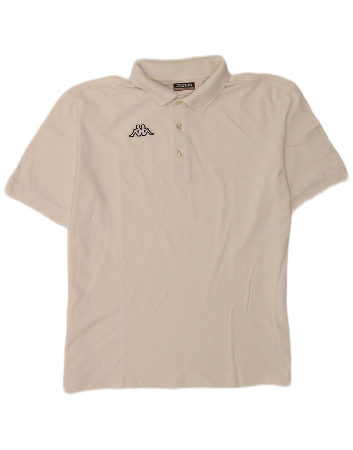 Kappa Mens Polo Shirt Large White Cotton