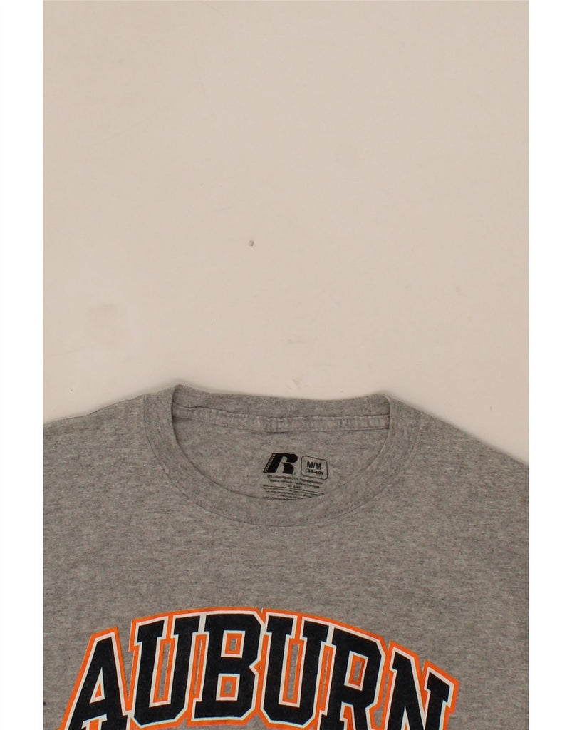 RUSSELL ATHLETIC Mens Auburn Graphic T-Shirt Top UK 38/40 Medium Grey Vintage Russell Athletic and Second-Hand Russell Athletic from Messina Hembry 