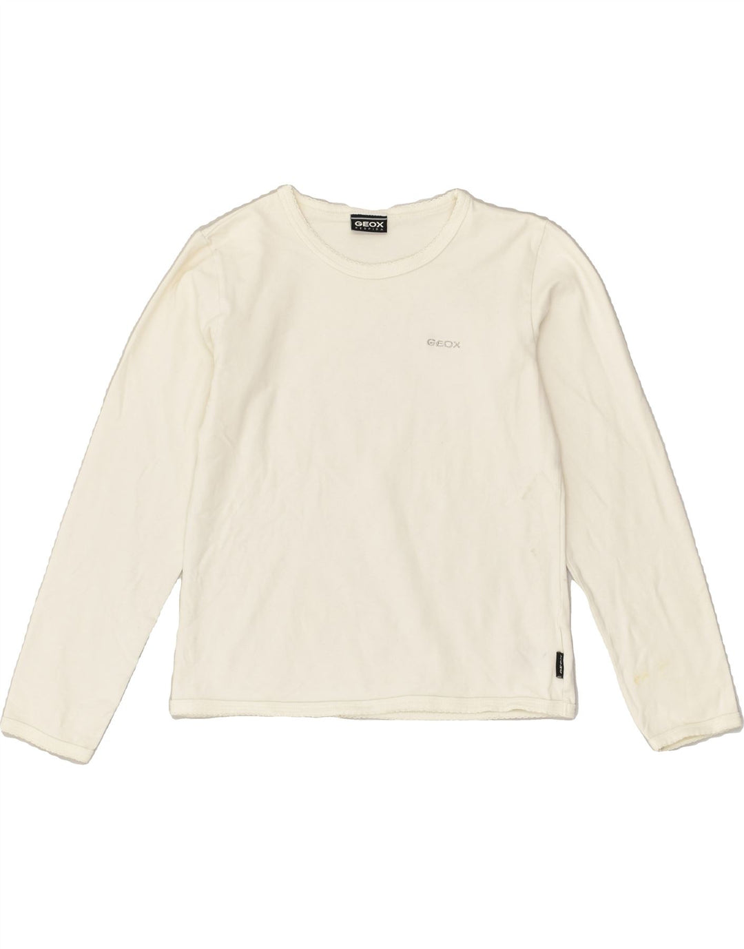 GEOX Girls Top Long Sleeve 8-9 Years Off White Cotton | Vintage Geox | Thrift | Second-Hand Geox | Used Clothing | Messina Hembry 
