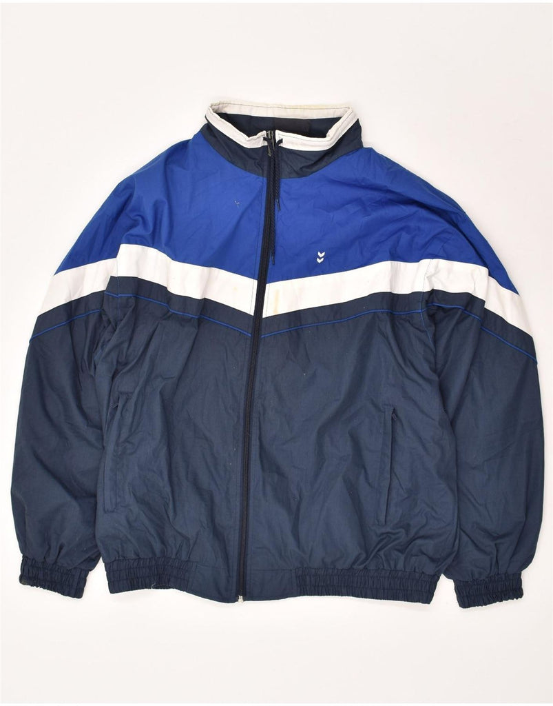 HUMMEL Mens Tracksuit Top Jacket Large Blue Colourblock Polyester | Vintage Hummel | Thrift | Second-Hand Hummel | Used Clothing | Messina Hembry 
