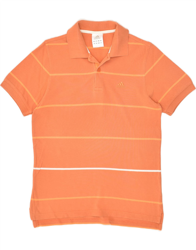 ADIDAS Mens Polo Shirt Small Orange Striped Cotton | Vintage Adidas | Thrift | Second-Hand Adidas | Used Clothing | Messina Hembry 