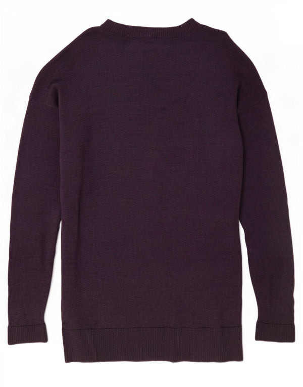 Marlboro Classics Mens Crew Neck Jumper Sweater Medium Purple Wool
