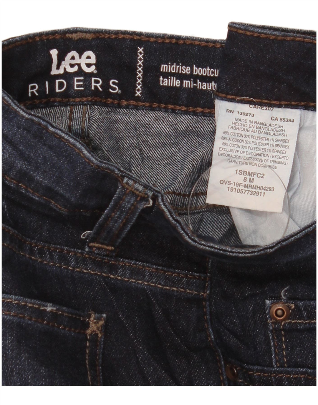 Lee Womens Riders Mid Rise Bootcut Jeans US 8 Medium W31 L32 Navy Blue
