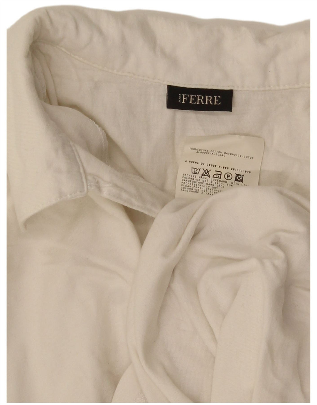 Ferre Mens Polo Shirt Small White Cotton