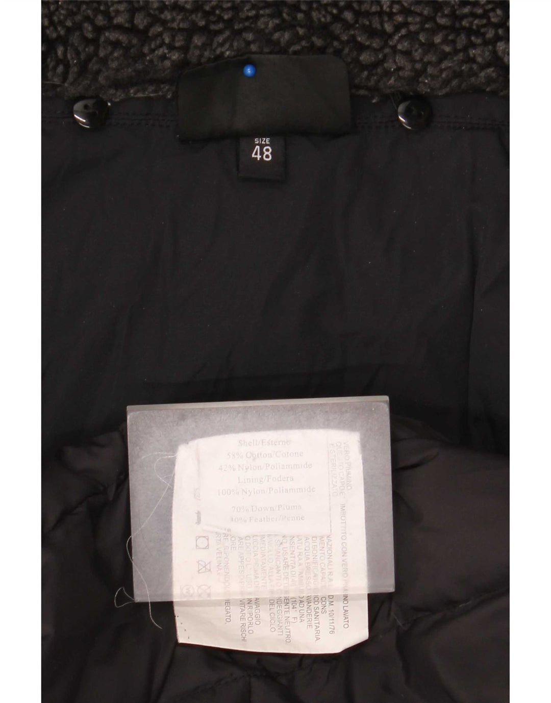 Canadiens Mens Hooded Padded Jacket IT 48 Medium Black Cotton