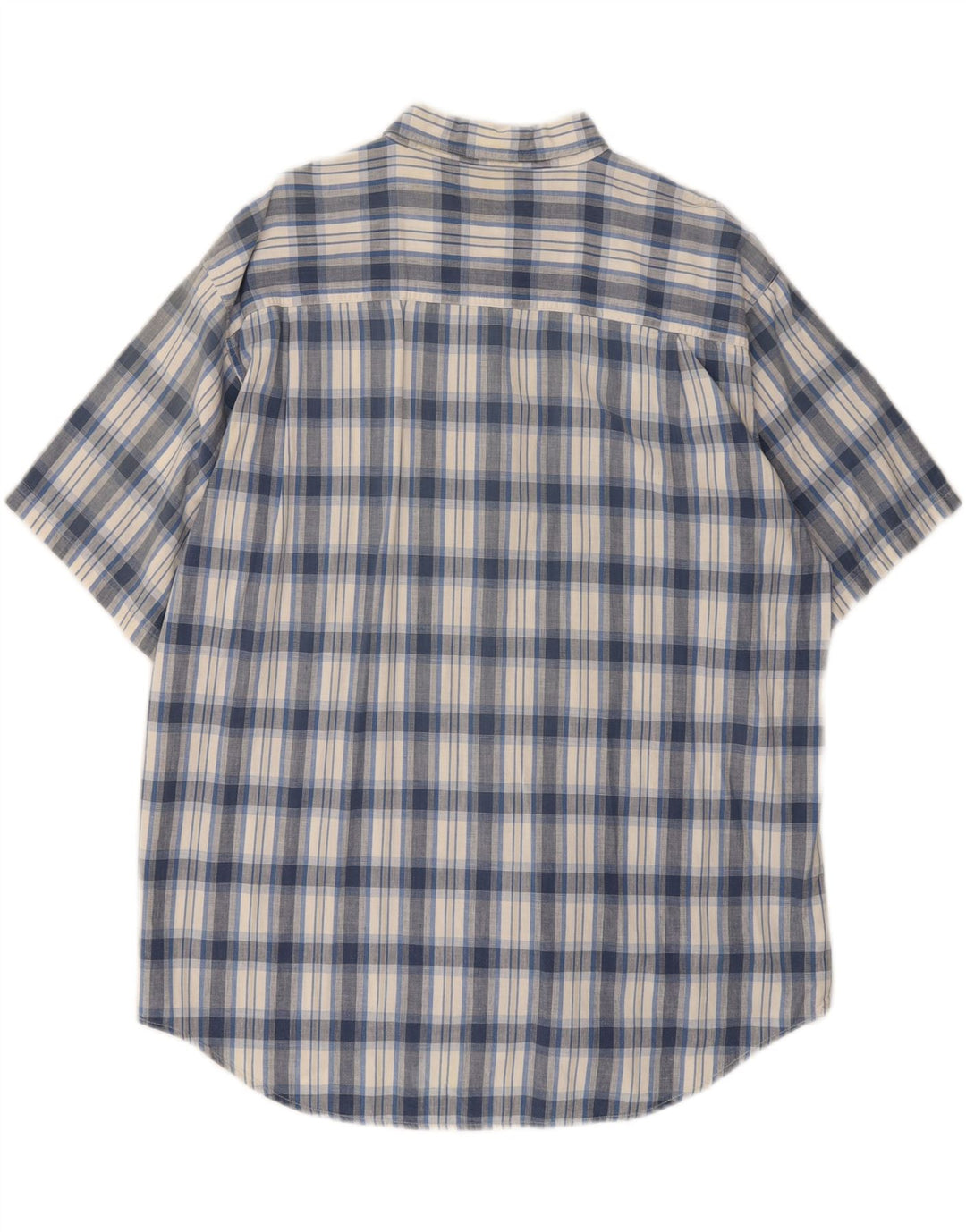 DOCKERS Mens Short Sleeve Shirt XL Blue Check Cotton Vintage Dockers and Second-Hand Dockers from Messina Hembry 