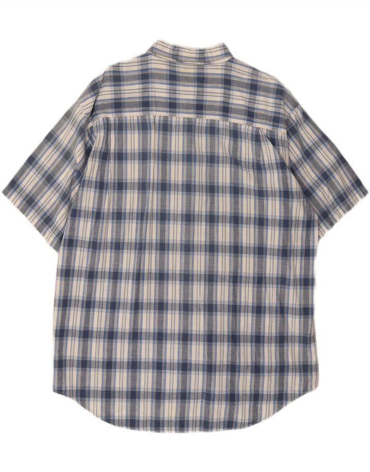 DOCKERS Mens Short Sleeve Shirt XL Blue Check Cotton Vintage Dockers and Second-Hand Dockers from Messina Hembry 