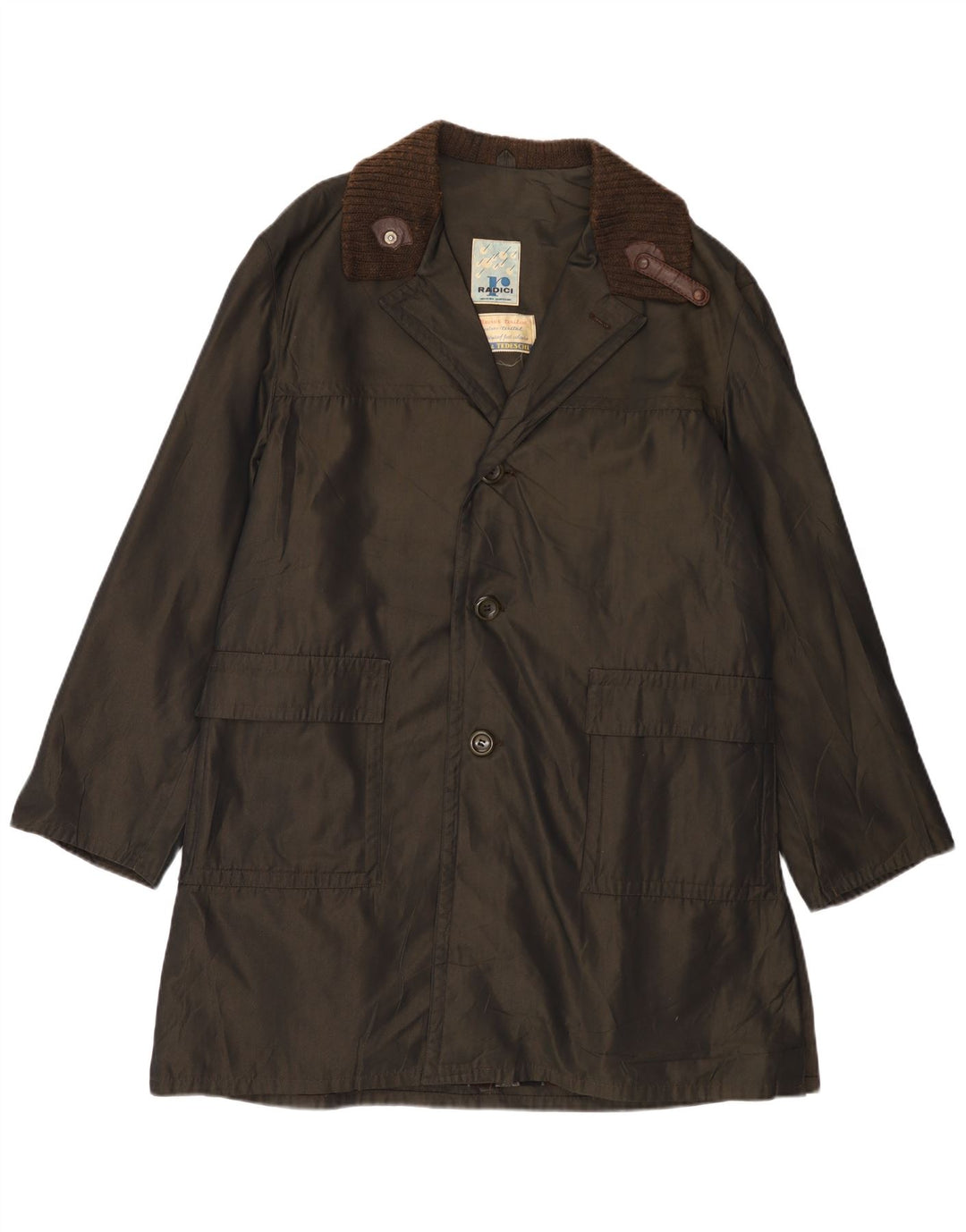 RADICI Mens Raincoat IT 50 Large Khaki Cotton