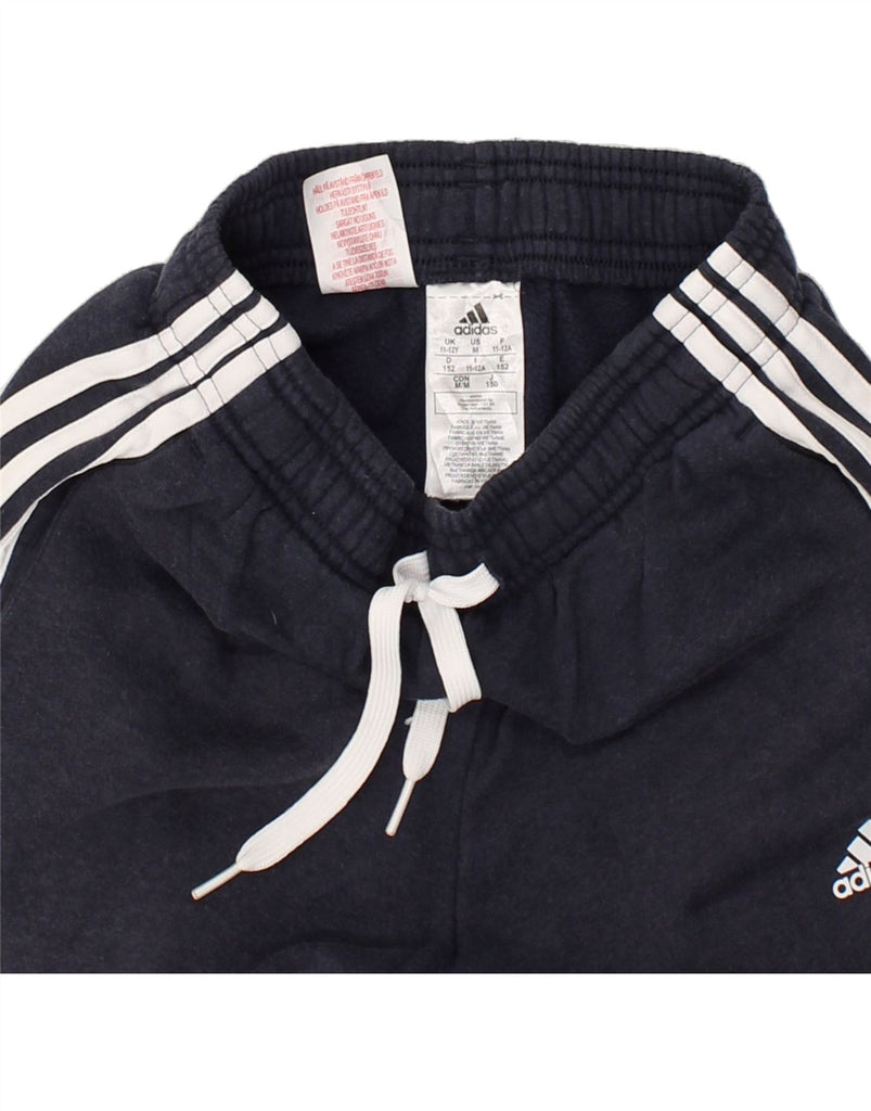 ADIDAS Boys Tracksuit Trousers Joggers 11-12 Years Navy Blue Cotton | Vintage Adidas | Thrift | Second-Hand Adidas | Used Clothing | Messina Hembry 