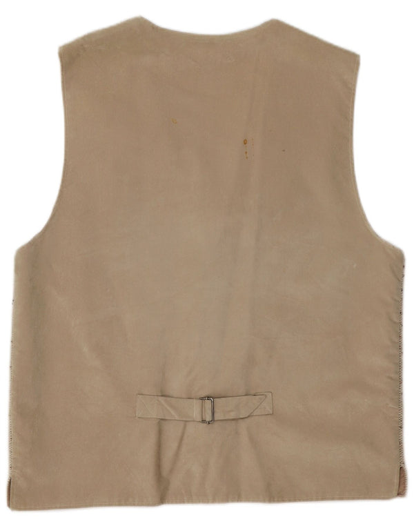 Casa Moda Mens Waistcoat XL Beige Flecked Cotton