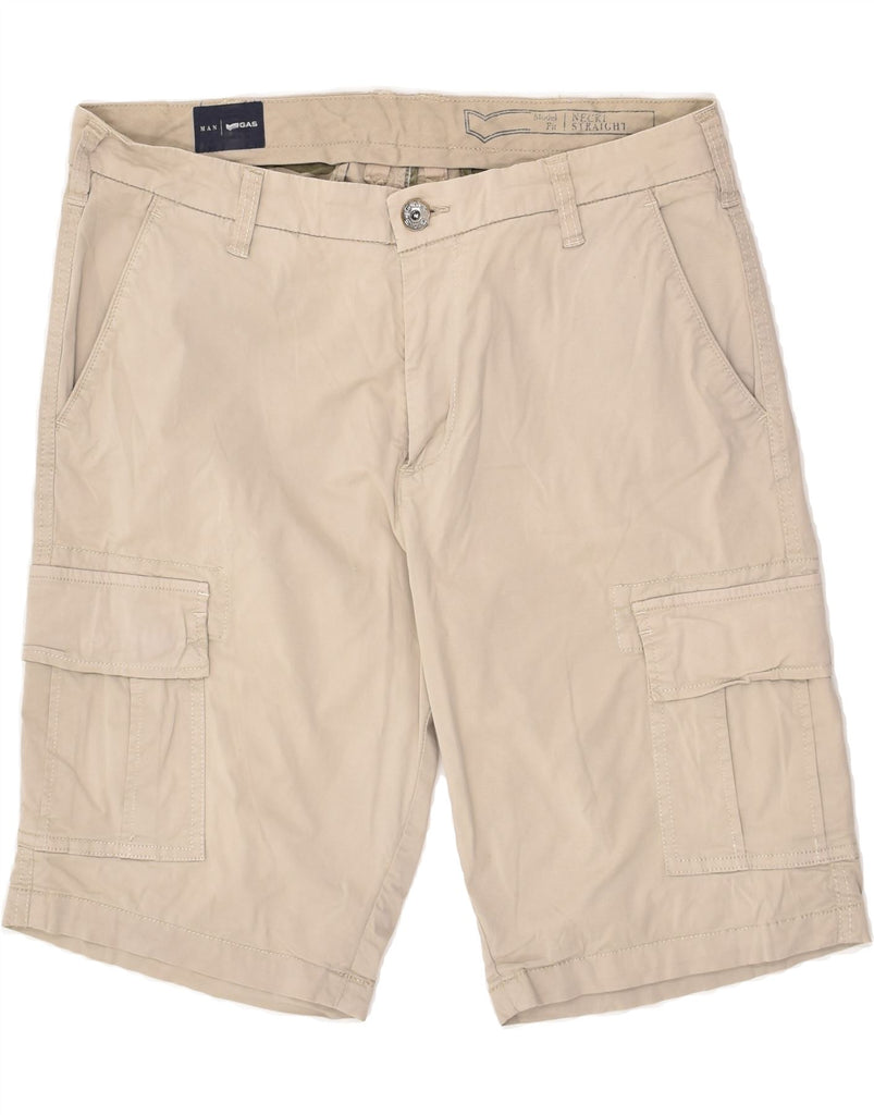 GAS Mens Cargo Shorts W33 Medium Beige Cotton | Vintage Gas | Thrift | Second-Hand Gas | Used Clothing | Messina Hembry 