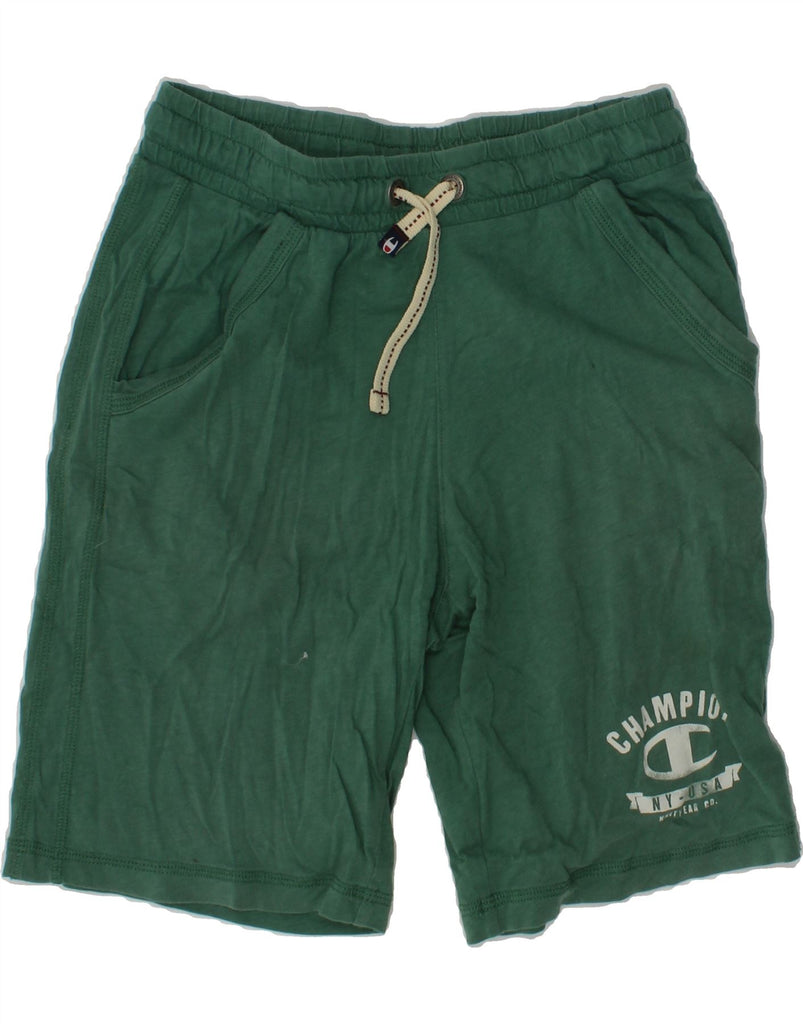 CHAMPION Boys Sport Shorts 7-8 Years Small  Green Cotton | Vintage Champion | Thrift | Second-Hand Champion | Used Clothing | Messina Hembry 