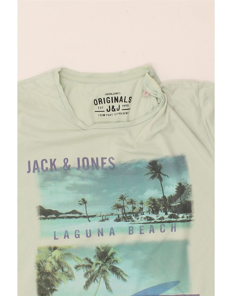 JACK & JONES Mens Graphic T-Shirt Top Small Green Cotton Hawaiian Vintage Jack & Jones and Second-Hand Jack & Jones from Messina Hembry 