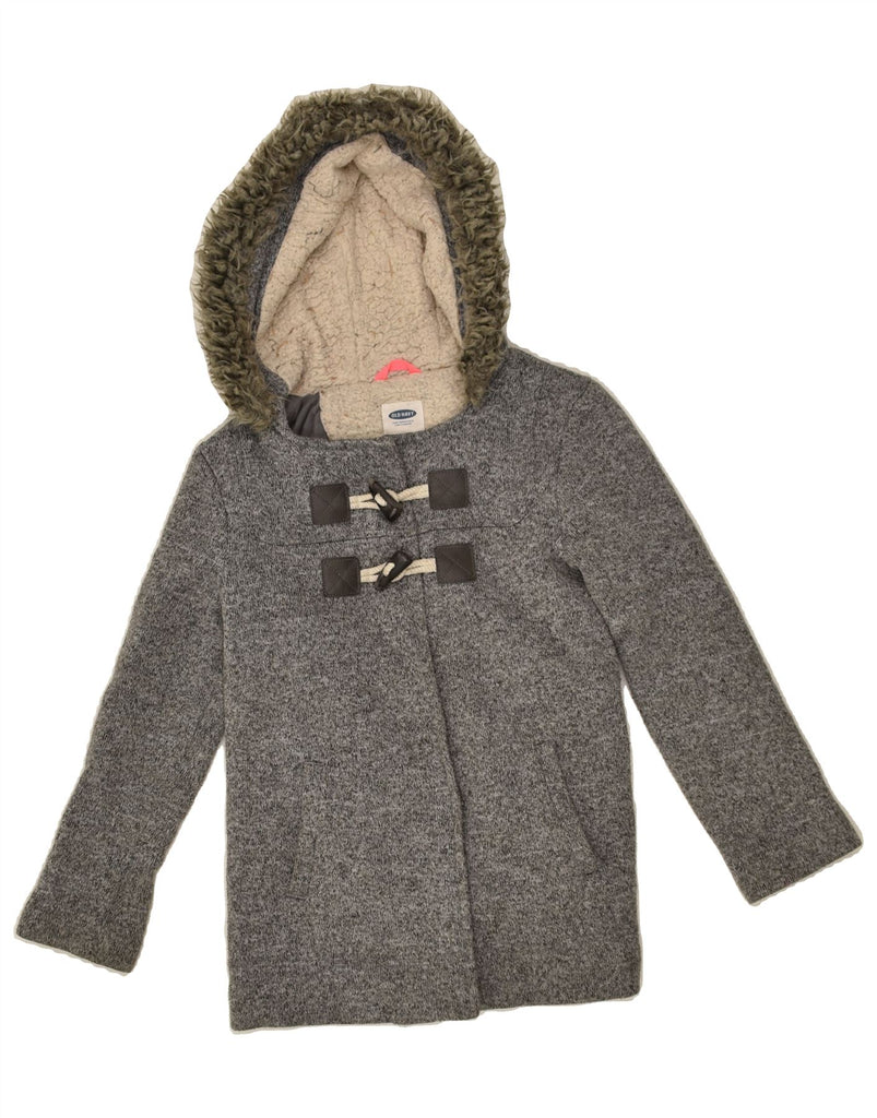 OLD NAVY Girls Hooded Duffle Jacket 7-8 Years Medium Grey Flecked | Vintage Old Navy | Thrift | Second-Hand Old Navy | Used Clothing | Messina Hembry 