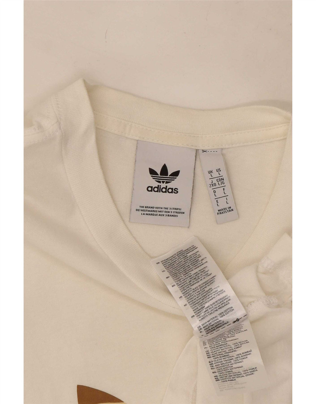 Adidas Mens Graphic T-Shirt Top Large White Cotton