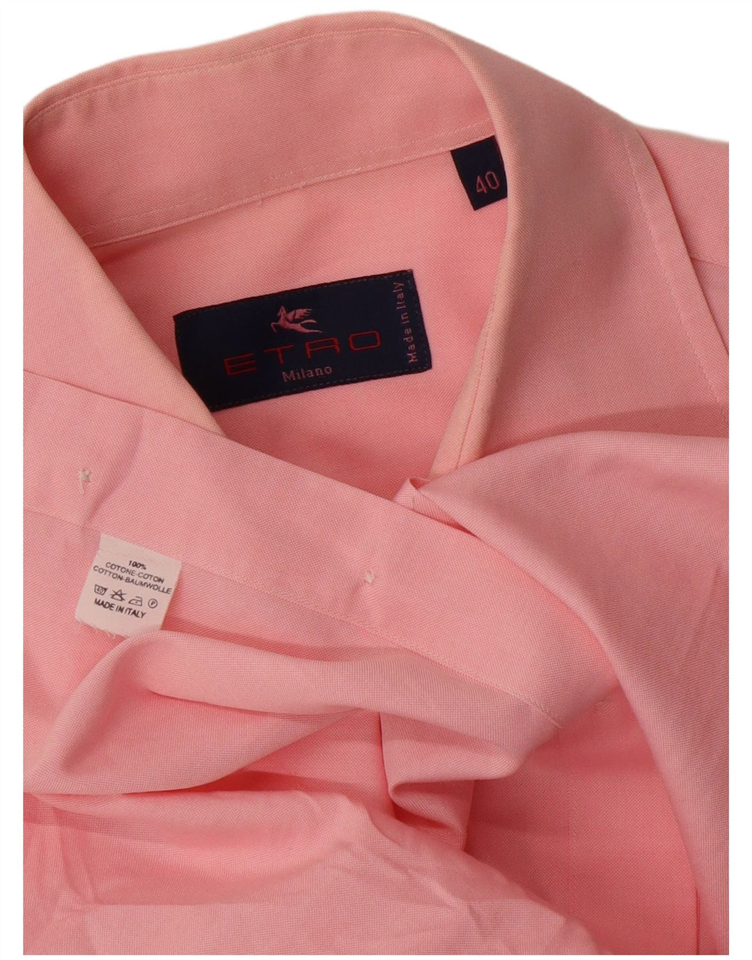 Etro Mens Milano Shirt Size 40 Medium Pink Cotton
