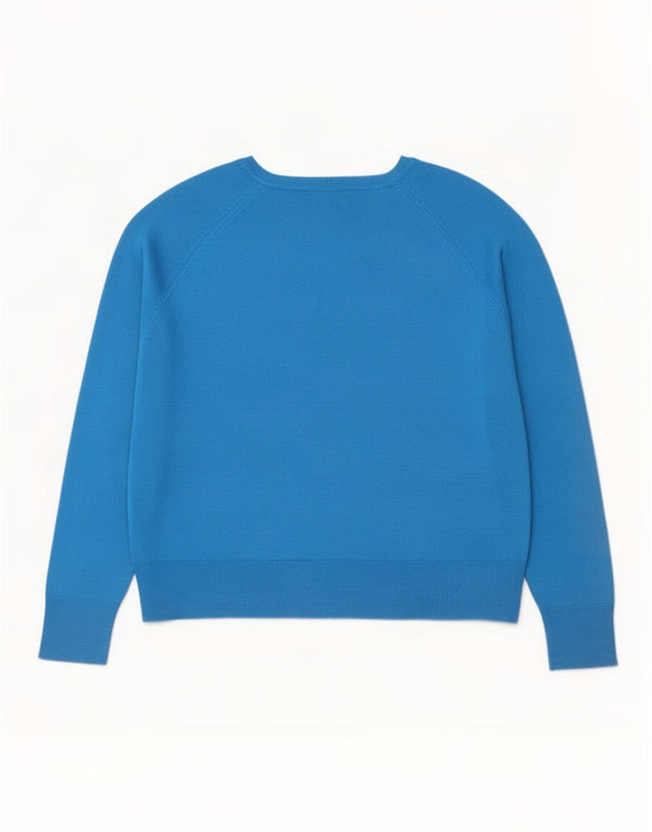 Zara Womens Boat Neck Jumper Sweater UK 16 Large Blue Viscose