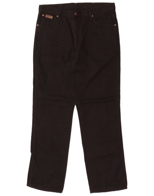Wrangler Mens Ohio Straight Jeans W36 L32 Black Cotton
