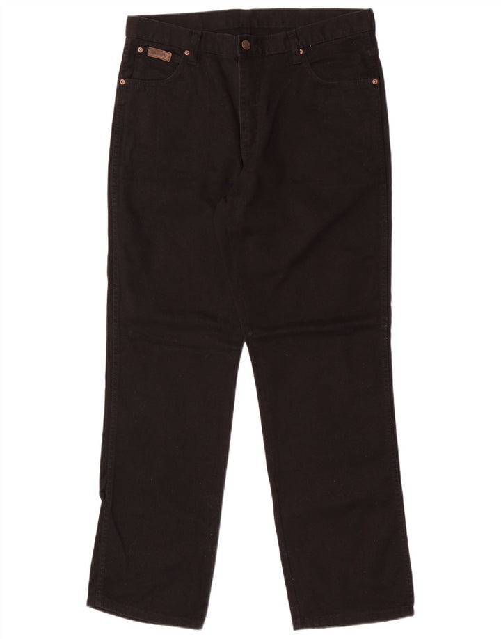 Wrangler Mens Ohio Straight Jeans W36 L32 Black Cotton