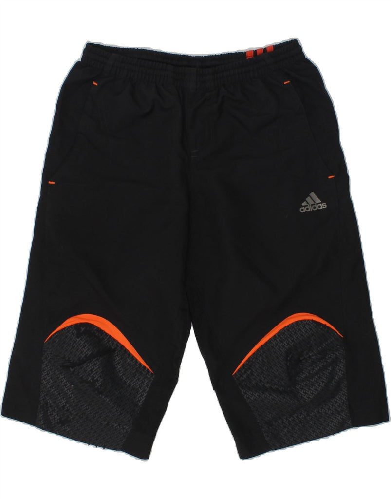 ADIDAS Boys Sport Shorts 7-8 Years Black Polyester | Vintage Adidas | Thrift | Second-Hand Adidas | Used Clothing | Messina Hembry 