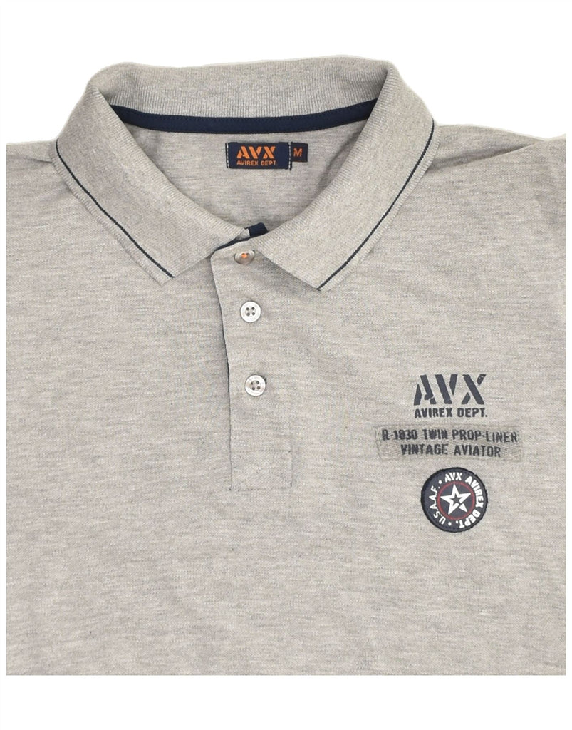 AVIREX Mens Polo Shirt Medium Grey Cotton | Vintage Avirex | Thrift | Second-Hand Avirex | Used Clothing | Messina Hembry 