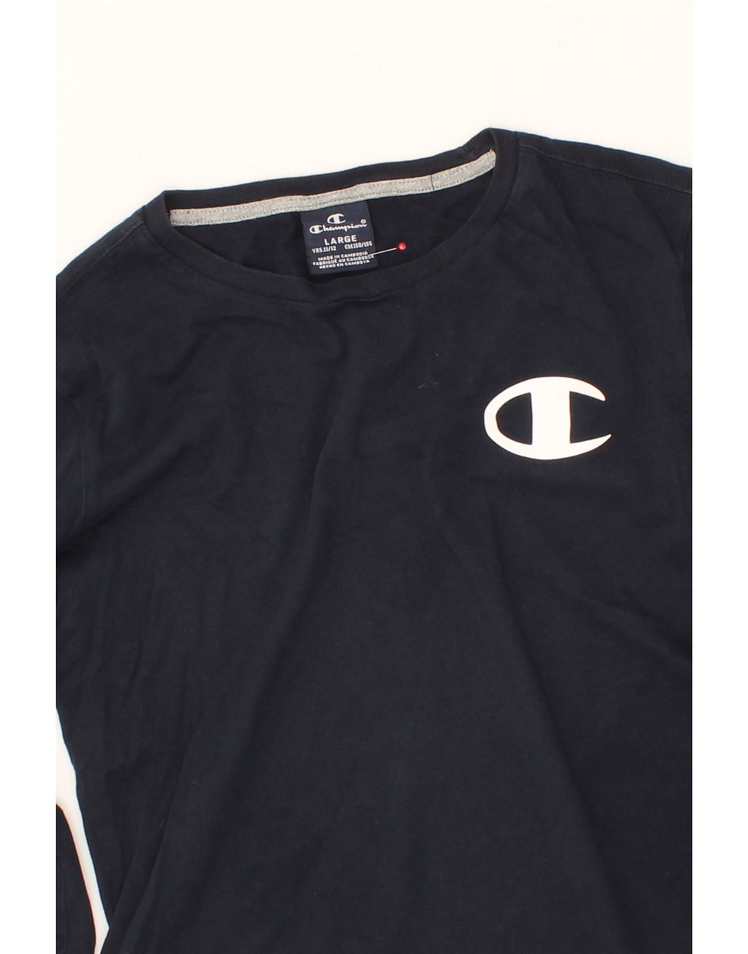 CHAMPION Boys Graphic Top Long Sleeve 11-12 Years Large Navy Blue Vintage Champion and Second-Hand Champion from Messina Hembry 