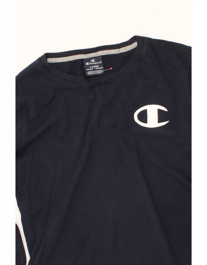 CHAMPION Boys Graphic Top Long Sleeve 11-12 Years Large Navy Blue Vintage Champion and Second-Hand Champion from Messina Hembry 