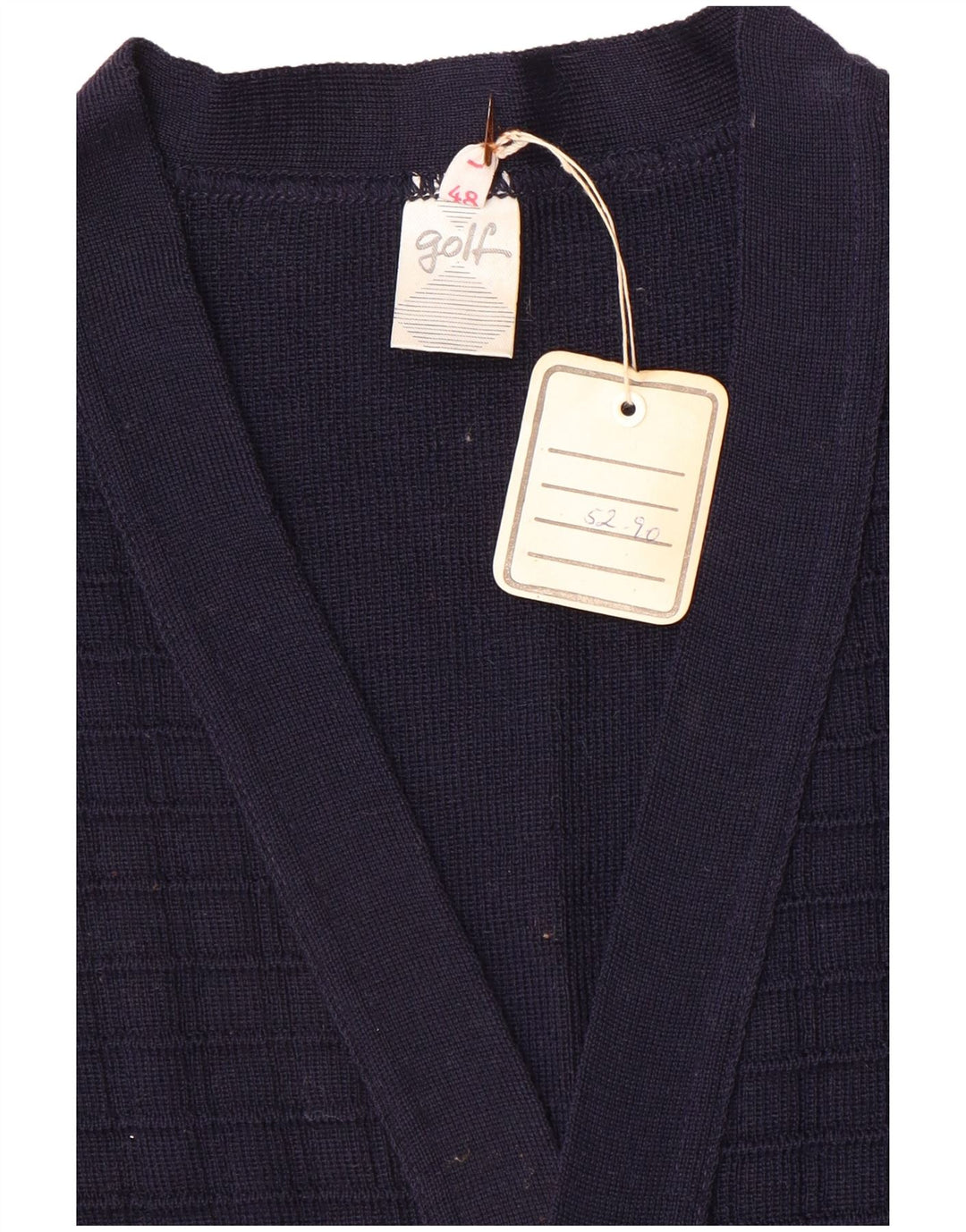 Vintage Mens Sleeveless Cardigan Sweater IT 48 Medium Navy Blue