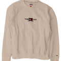 Tommy Hilfiger Mens Graphic Sweatshirt Jumper Small White Cotton