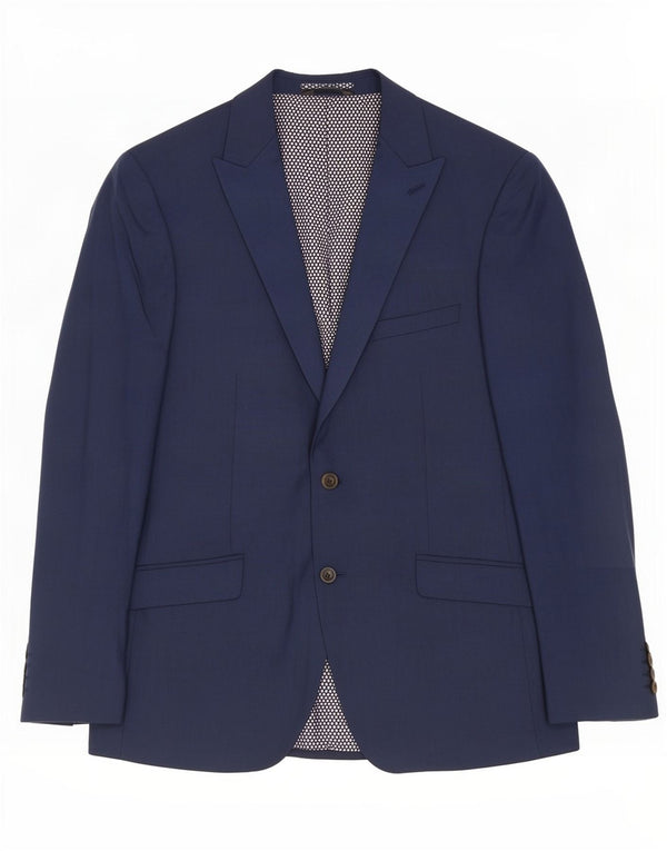 Marks & Spencer Mens Tailored 2 Button Blazer Jacket UK 42 Large Navy Blue