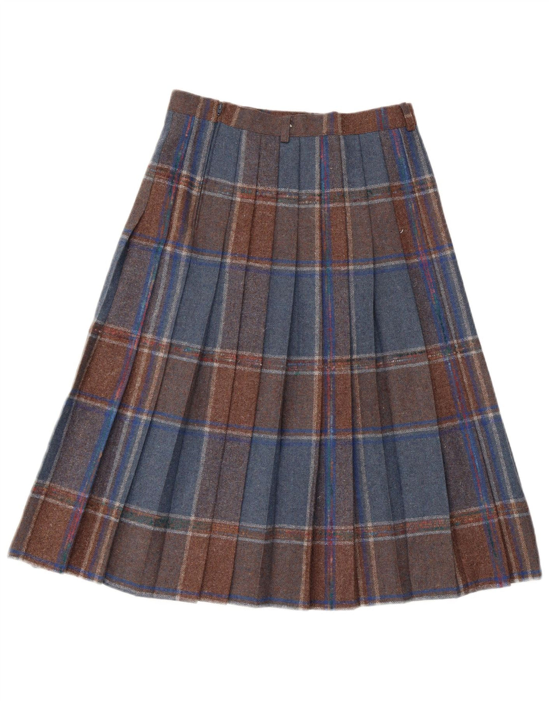 Vintage Womens Knife Pleated Skirt W28 Medium Multicoloured Check