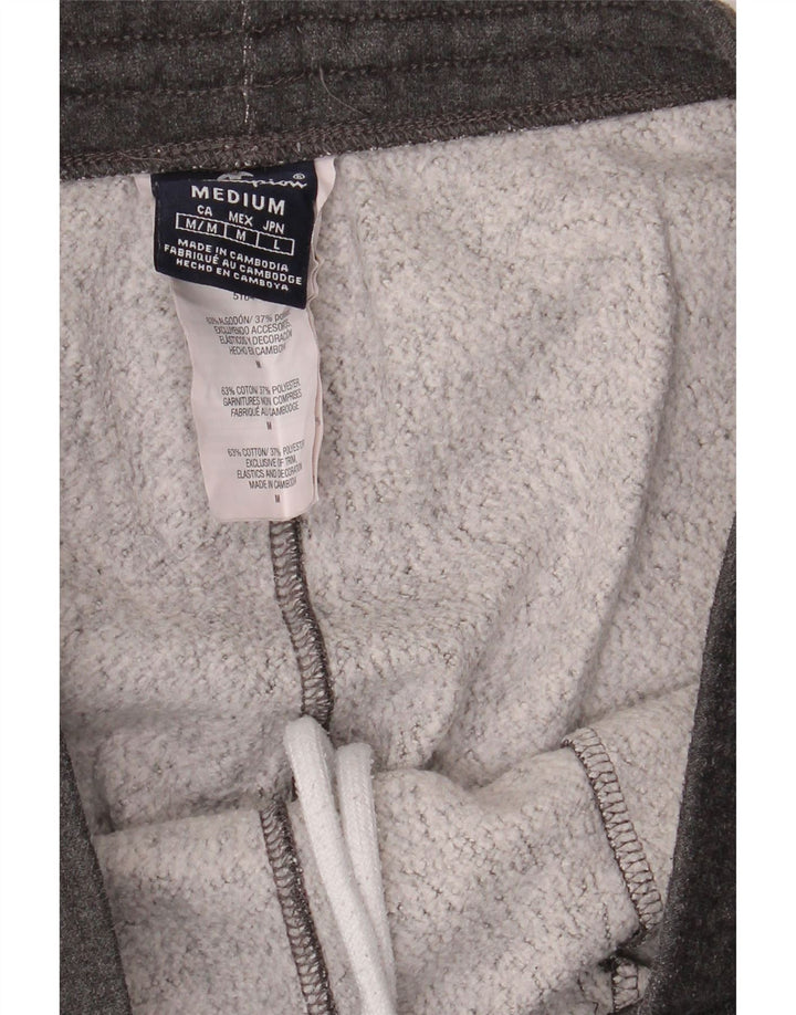 CHAMPION Womens Graphic Tracksuit Trousers UK 14 Medium  Grey Cotton