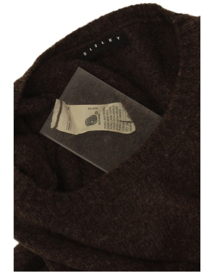 Sisley Mens Vest Tank Top XL Brown Virgin Wool