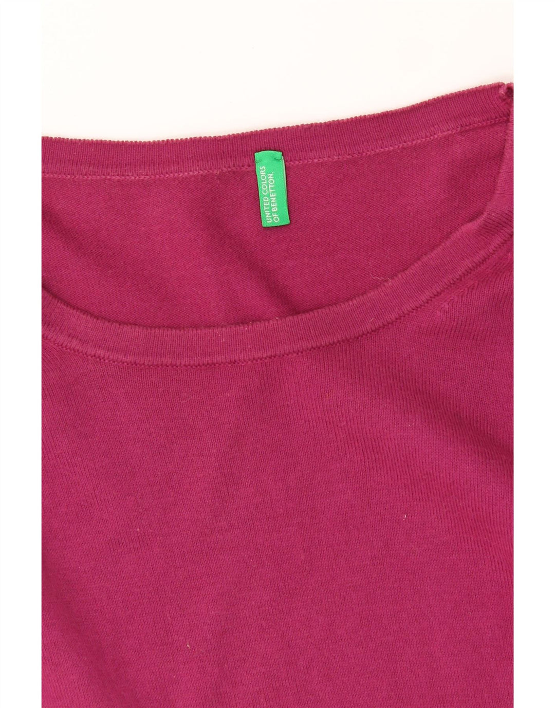 BENETTON Womens Boat Neck Jumper Sweater UK 12 Medium Pink Vintage Benetton and Second-Hand Benetton from Messina Hembry 