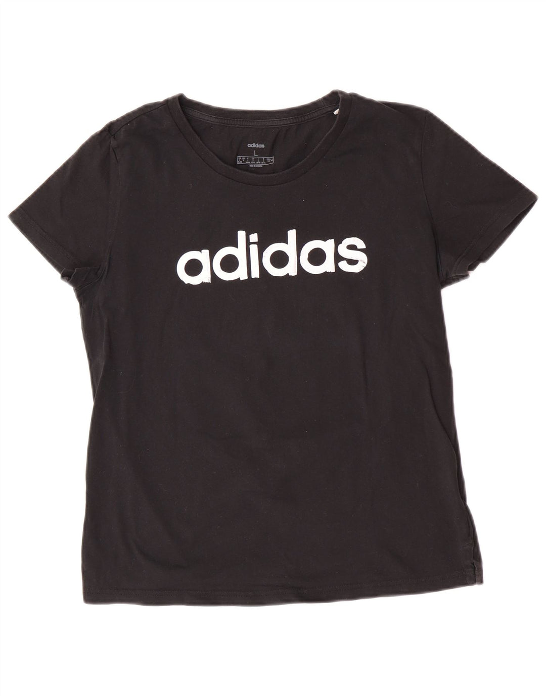 Adidas Womens Graphic T-Shirt Top UK 16/18 Large Black