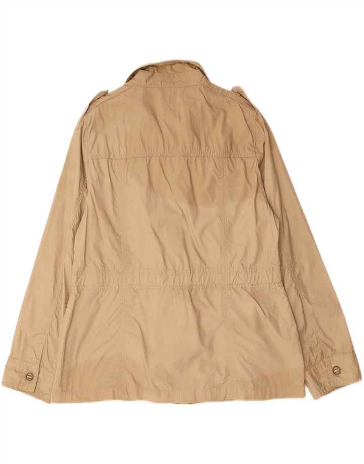 Marks & Spencer Womens Military Utility Jacket UK 16 Large Beige Cotton