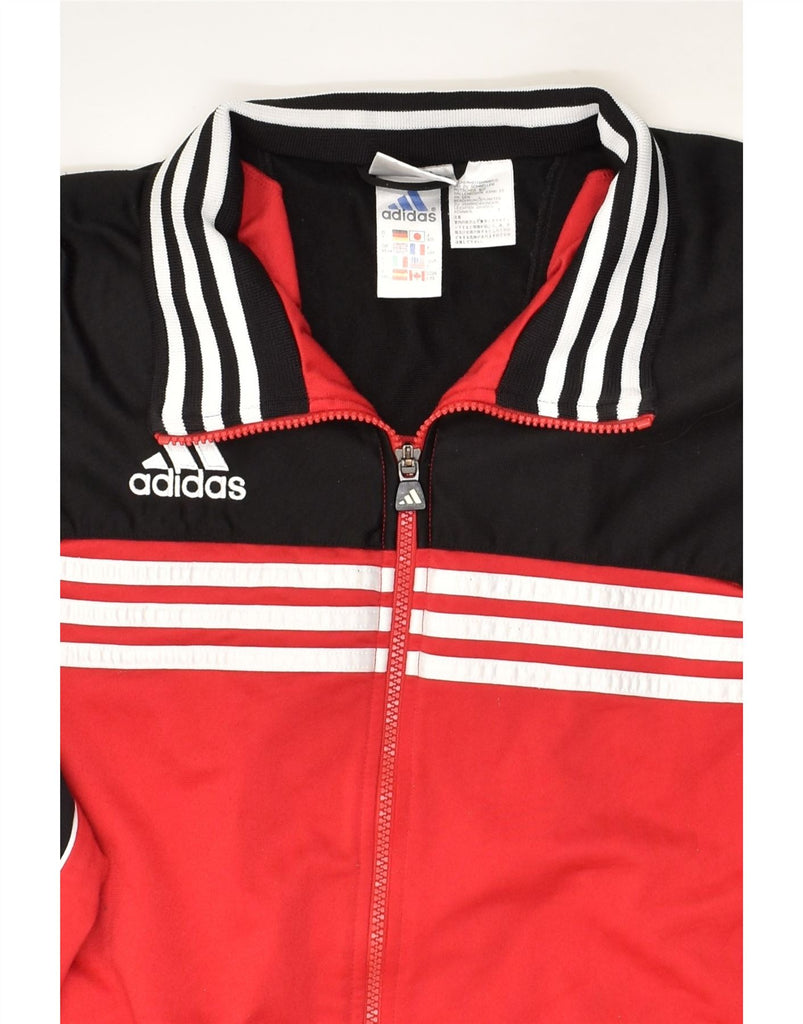 ADIDAS Mens Graphic Tracksuit Top Jacket UK 44/46 Large Red Colourblock | Vintage Adidas | Thrift | Second-Hand Adidas | Used Clothing | Messina Hembry 