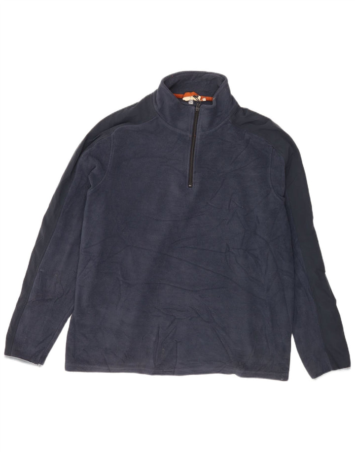 Mountain Warehouse Mens Zip Neck Fleece Jumper 2XL Navy Blue Polyester