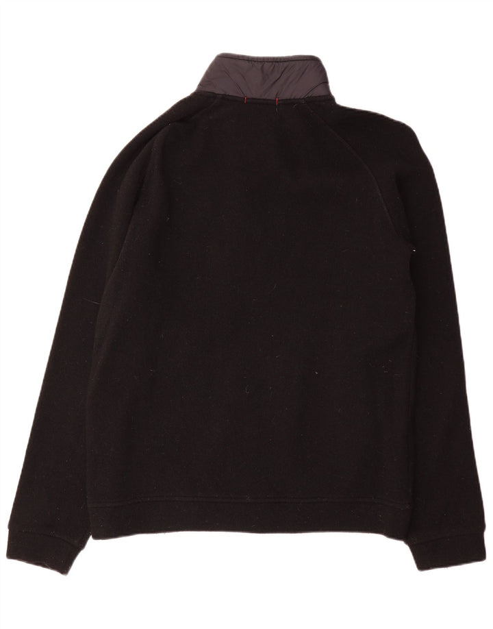 Woolrich Mens Cardigan Sweater Small Black Colourblock Wool