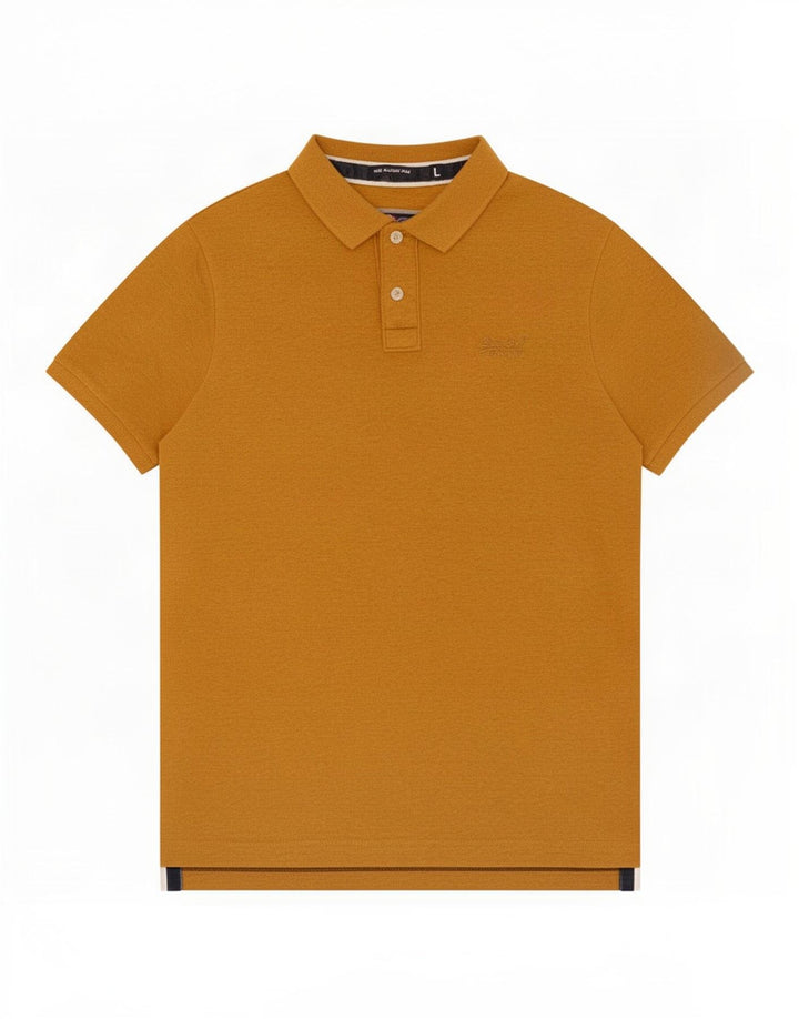 Superdry Mens Polo Shirt Large Yellow Cotton