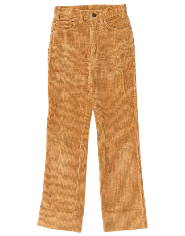 Vintage Womens Straight Corduroy Trousers W25 L29 Brown Cotton