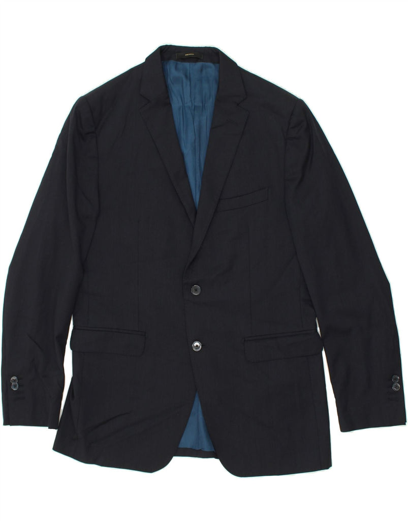 MASSIMO DUTTI Mens 2 Button Blazer Jacket EU 52 XL Navy Blue Wool | Vintage Massimo Dutti | Thrift | Second-Hand Massimo Dutti | Used Clothing | Messina Hembry 