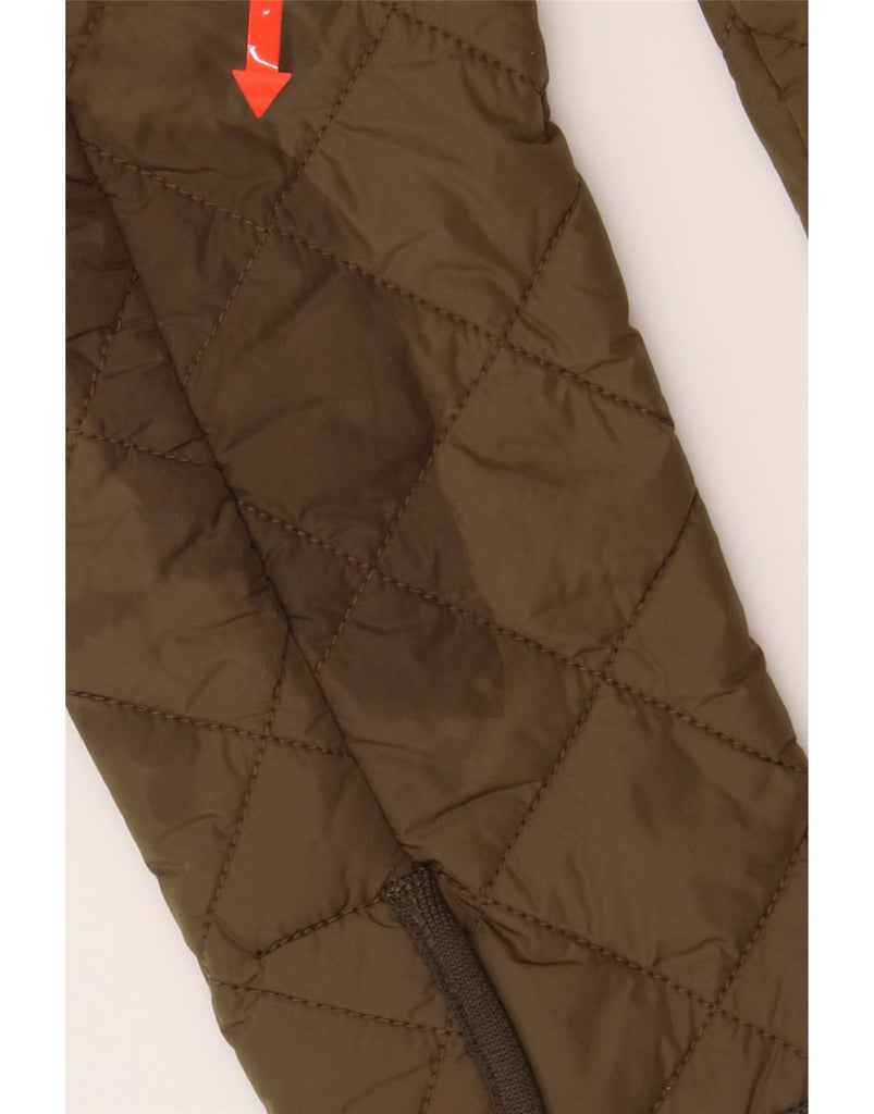 MASSIMO DUTTI Womens Hooded Quilted Overcoat UK 12 Medium Khaki Nylon Vintage Massimo Dutti and Second-Hand Massimo Dutti from Messina Hembry 