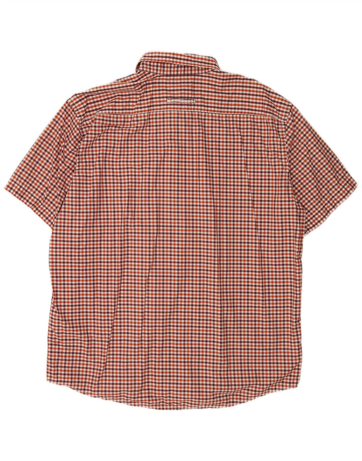 Camel Active Mens Short Sleeve Regular Fit Shirt 2XL Red Gingham Cotton