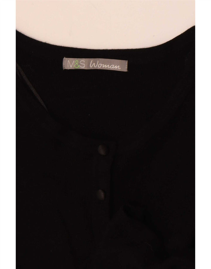 Marks & Spencer Womens Short Sleeve Cardigan Top UK 8 Small Black