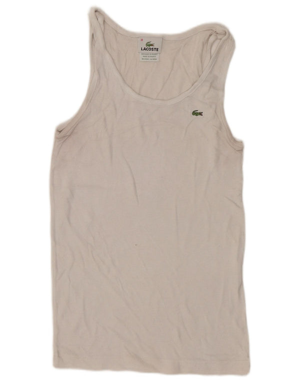 Lacoste Womens Vest Top Size 38 Medium White Cotton