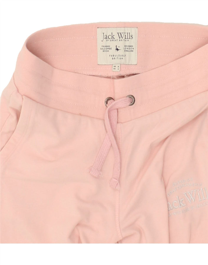 JACK WILLS Womens Graphic Tracksuit Trousers Joggers UK 8 Small Pink | Vintage Jack Wills | Thrift | Second-Hand Jack Wills | Used Clothing | Messina Hembry 